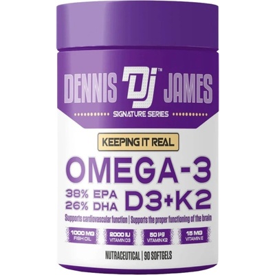 Dennis James Signature Series Omega-3 + D3 + K2 | with 38% EPA & 26% DHA [90 Гел капсули]
