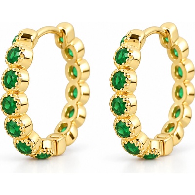 LUNICA Dětské stříbrné kroužky EMERALD GOLD 1026
