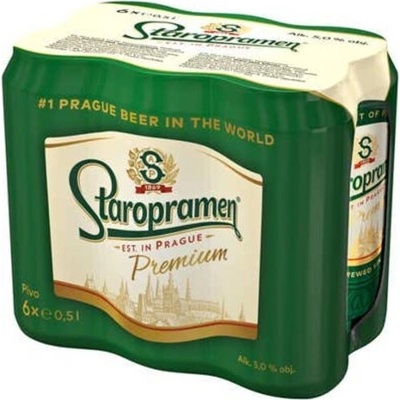 Staropramen Premium pivo 12° 6 x 0,5 l (plech)