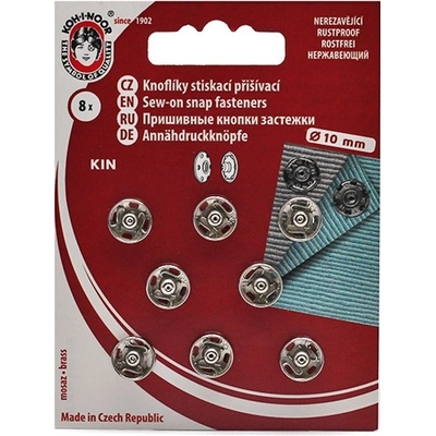 KIN Knoflíky stiskací patentky Ms průměr 10mm (vel. 2)