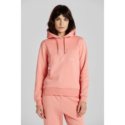 Gant Reg Tonal Shield Hoodie ružová