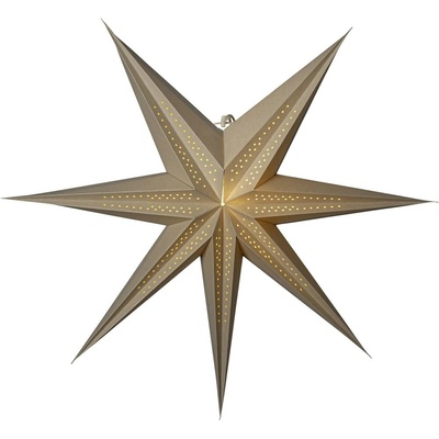 Star trading Vianočná papierová hviezda Point P.60 cm béžová bez svetelného zdroja 083-00