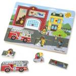 Melissa & Doug - Дървен музикален пъзел - Около пожарната (10736_1)