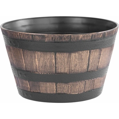 Kvetináč Strend Pro Woodeff 39x28 cm, zlatý, efekt dreva