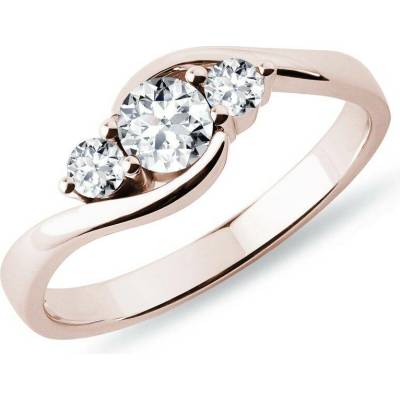 Klenota prsten se třemi diamanty v růžovém zlatě k0001104