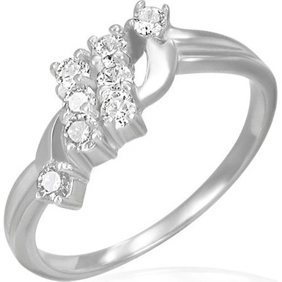 Šperky eshop Snubní prsten dva zirkonové pruhy F8.3