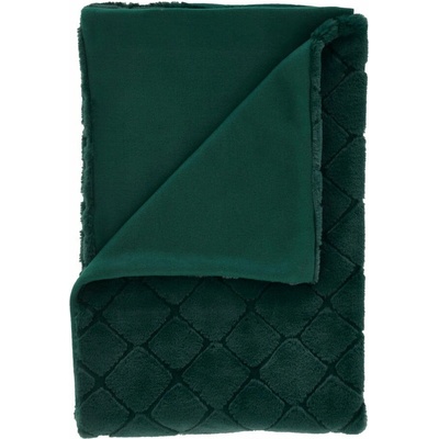 Catherine Lansfield Cosy Diamond deka zelená/tmavá 130x170