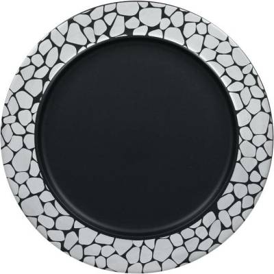 RAK Porcelain Cobbles talíř mělký s hranou pr. 28 cm, stříbrný