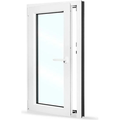 SkladOken.cz Okno jednokřídlé 650 x 1200 mm bílé otevíravé i sklopné LEVÉ
