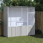 vidaXL Клетка за птици, сива, 215x78x200 см, поцинкована стомана (172345)