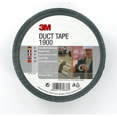 3M Duct Tape 1900 Lepiaca páska tkanina 50 mm x 50 m čierna 24 ks