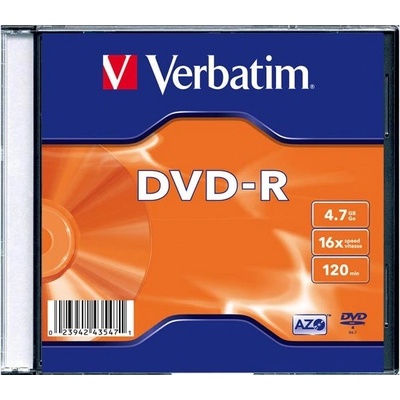 Verbatim DVD-R 4,7GB 16x, AZO, slimbox, 20ks (43547) – Zboží Živě