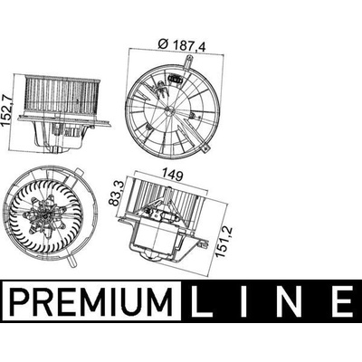 vnitřní ventilátor MAHLE AB 148 000P AB 148 000P