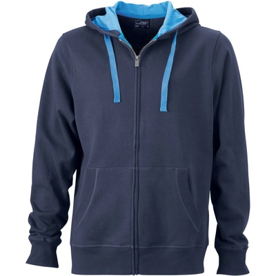 James & Nicholson mikina JN 595 s kapucí na zip těžká COT-020595i8301 navy/modrá cobalt