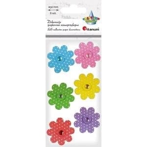 TITANUM Decoration self-adhesive 3D flowers mix 7pcs