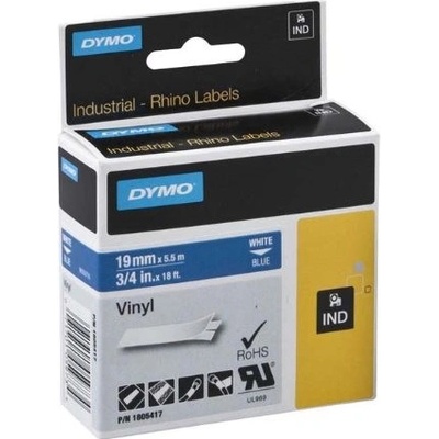 páska DYMO 1805417 PROFI D1 RHINO White On Blue Vinyl Tape (19mm) (1805417)