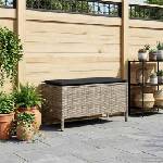 vidaXL Табуретка за градина Сив и тъмен сив 80 x 38 x 45 cm ПЕ ратан (42025399)