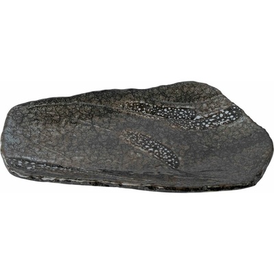 Jedálenský tanier SHIRANAMI 27 x 17 cm, čierna, keramika, MIJ