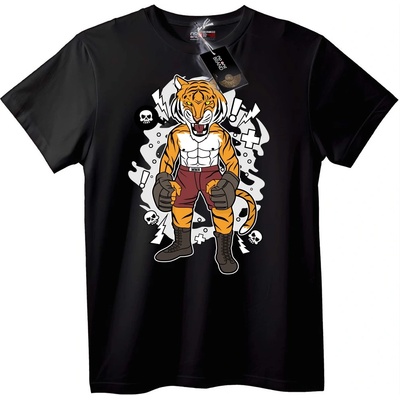 NOONEBRAND Тениска MMA Тигров Боец - L, Black