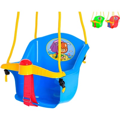 Teddies hojdačka Baby s pískátkem modrá
