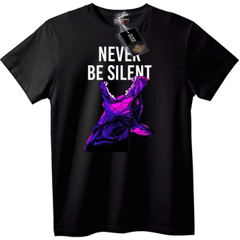 NOONEBRAND Тениска Никога не Мълчи Динозавър - 7XL, Black