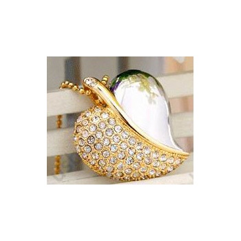 Luxusný USB šperk Srdce zdobené kamienkami