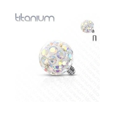 Šperky4U náhradní kulička titan k labretě závit TIT1117AB-03 duhová