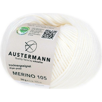 Pletací příze Austermann Merino 105 EXP Barva: 301 WEISS