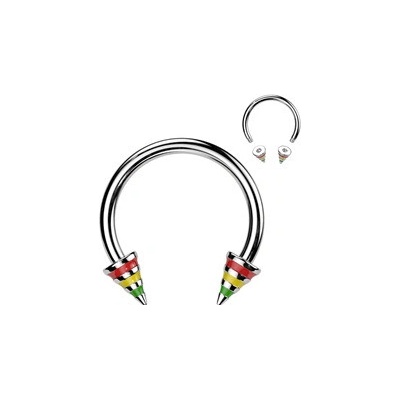 Šperky4U piercing podkova barevné proužky PV01007