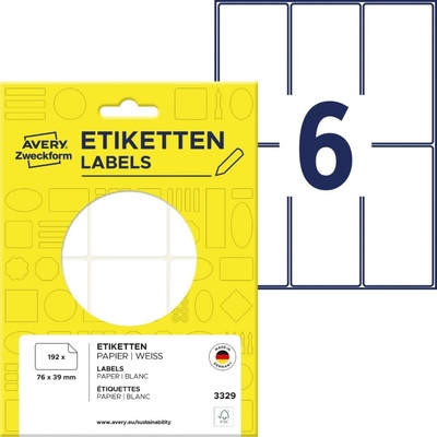 Avery Zweckform 3329 Etikety na ruční popis 76 x 39 mm 192 ks bílé