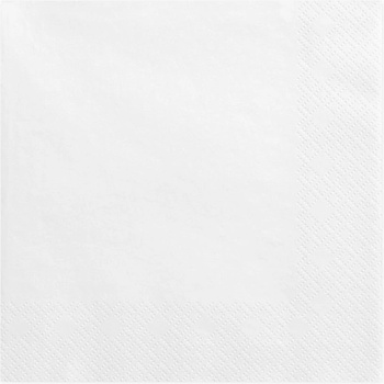 PartyDeco Бели Салфетки (1 Пакет / 20 Бр. )