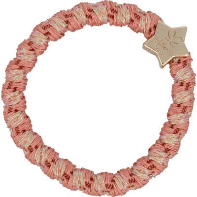By Eloise London Woven Gold Star Ластик за коса за жени цвят Pink Sands