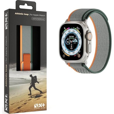 Next One Текстилна каишка за Apple Watch 42мм, 44мм, 45мм, 46мм, Ultra, Ultra 2 49мм - Next One Athletic Loop (сив-зелен) (AW-4549-ATL-SG)