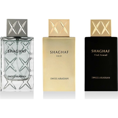 Swiss Arabian Shaghaf Shaghaf EDP 75 ml + Shaghaf Oud EDP 75 ml + Shaghaf Oud Aswad EDP 75 ml darčeková sada