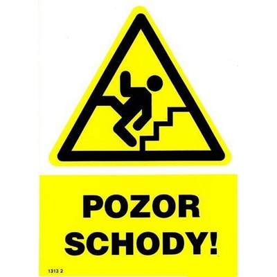 1313 2 S Pozor schody ! A5 samolepka