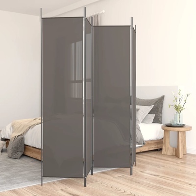 vidaXL 4dílný paraván antracitový 200 x 220 cm textil
