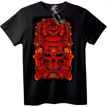 NOONEBRAND Тениска Череп с Пламъци - 2XL, White