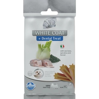 N&D WHITE Dog Dental Snack Sea Bass Mini 60 g