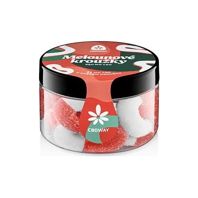 CBD WAY Kyselé želé kroužky s příchutí melounu 250 mg 100 g