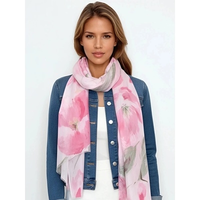 Classic Scarf šála s růžovými květy tulipánů růžová – Zboží Dáma