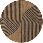 Ayyildiz Черен/кафяв кръгъл килим за открито и закрито ø 120 cm Mira 1453 - Ayyildiz Carpets (MIRA1201201453BLACK)