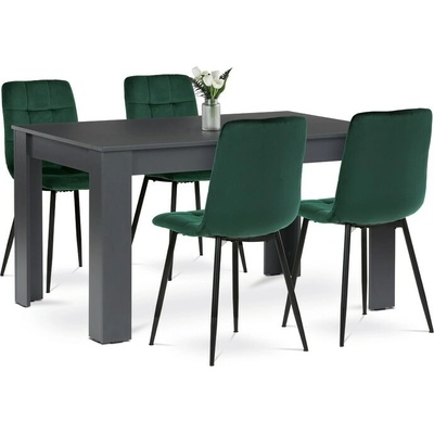 Sconto Jedálenská zostava Edgar antracitová / zelená / čierna