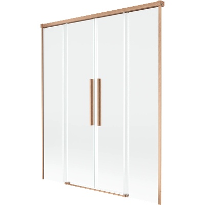 Mexen Rox душ параван, плъзгащ се, 2-крилен, 140 x 150 см, прозрачен, матирана мед - 8C9-140-002-65-00 (8C9-140-002-65-00)