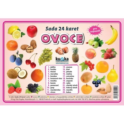 Sada 24 karet ovoce A7