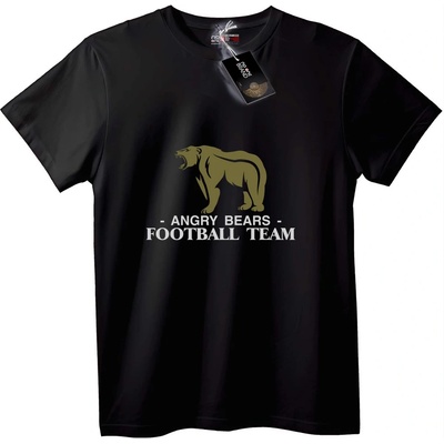 NOONEBRAND Тениска Разгневени Мечки Футбол - XL, Black