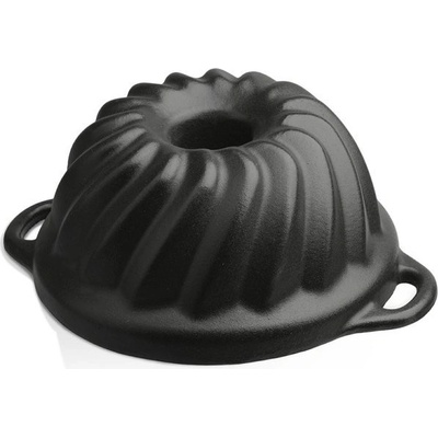 Český smalt GOURMETINA Litinová smaltovaná pečicí forma bábovka SOFIE Matná černá 22x10 cm