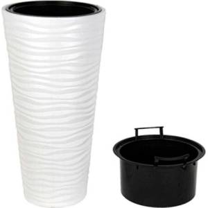 Serinova Кашпа Serinova Kumsal KVT1, 9, 1/5, 5 л, Ø30 × 57 см, бяла, 3 части