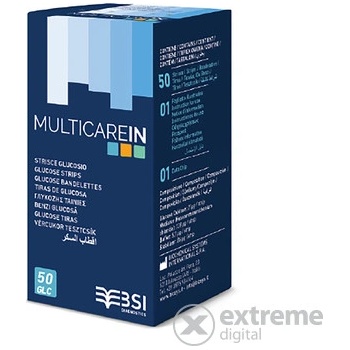 MultiCareIn Glucose Testovacie prúžky na meranie hladiny glukózy v krvi 50 ks