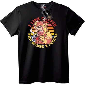 NOONEBRAND Тениска Любители на Кафе: 3-ма Души - 2XL, Black