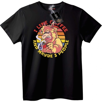 NOONEBRAND Тениска Любители на Кафе: 3-ма Души - 2XL, Black